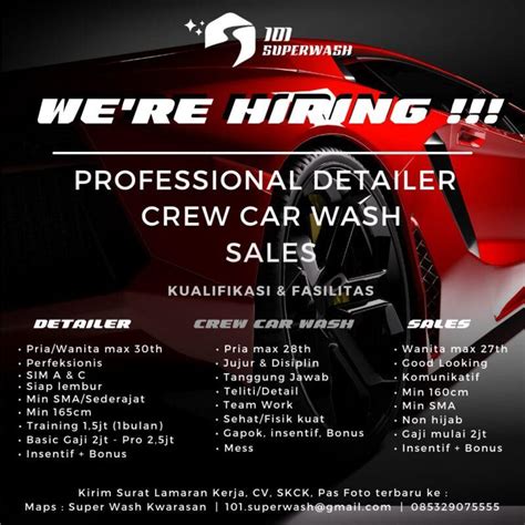 Lowongan Kerja Detailer 1 Crew Car Wash 3 Sales Marketing 2