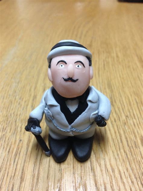 Ooak 25 Hercule Poirot Agatha Christie Figurine Polymer Etsy