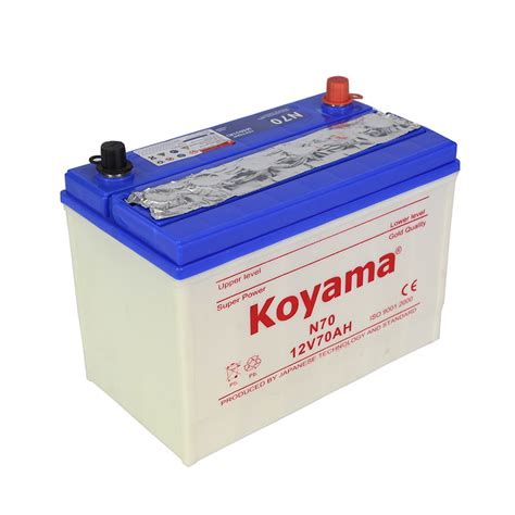 N70 Dry Charge Battery JIS Standard Vehicle Flooded Battery 70ah 12V