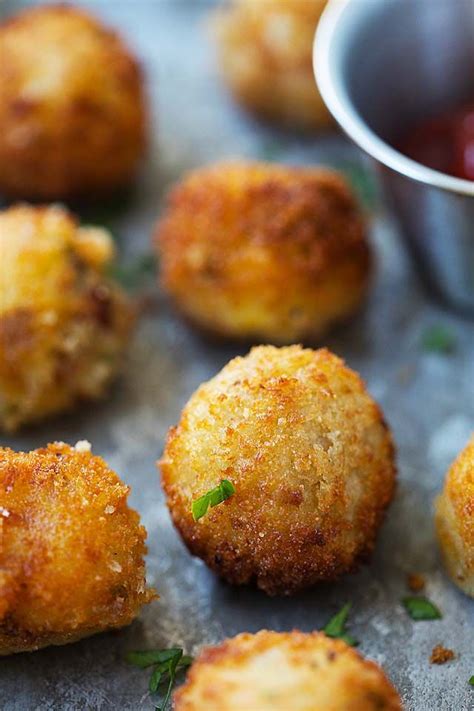 Mashed Potato Balls Stuffed With Bacon And Cheddar Cheese Mashed