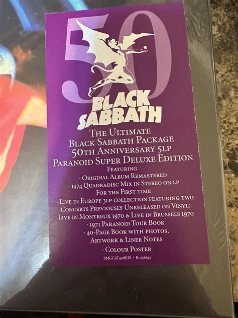 Black Sabbath Paranoid Super Deluxe Lp Tour Book Book Sealed Ebay