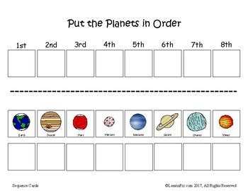 Planets Cut And Paste Worksheets