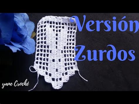 Versión para Zurdos Puntilla Conejo en Crochet Filet Orillas para