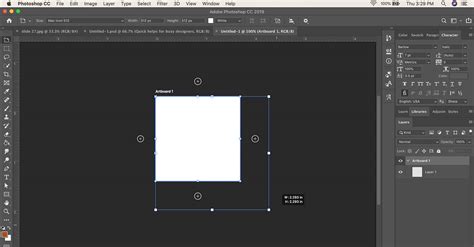 How to change artboard's size in Photoshop - imagy