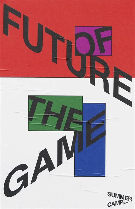 an advertisement for the summer camp is shown in black, red, and blue ...