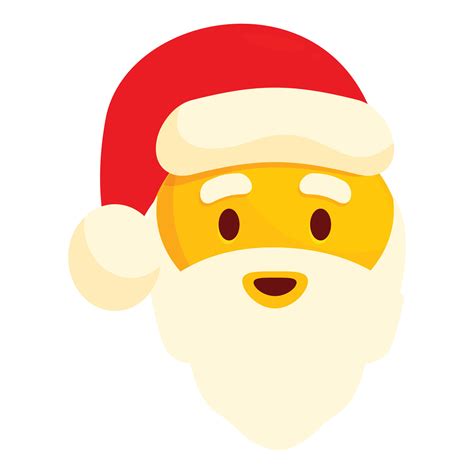 Santa claus emoji wearing red hat smiling with white background ...