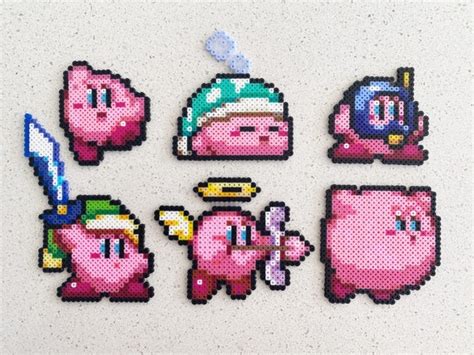 Kirby Pixel Perler Beads Art Can Be Fridge Magnet Keychain Etsy Canada