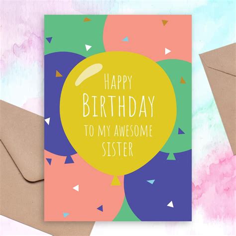 Birthday Cards for Sister - Customize & Print or Download