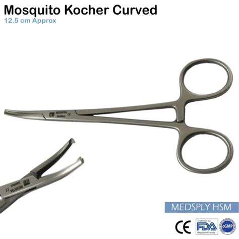 MOSQUITO KOCHER FORCEPS Locking Hemostatic Micro Artery Curved Clamp