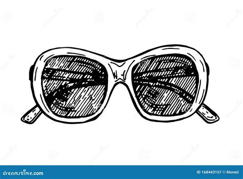 Sketch Style Sunglasses Vector Illustration Fashion Vintage Elements Hand Drawn Collection