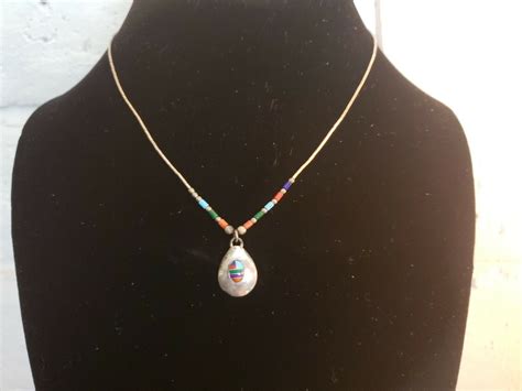 Vintage Santo Domingo Liquid Silver And Bead Necklace Gem