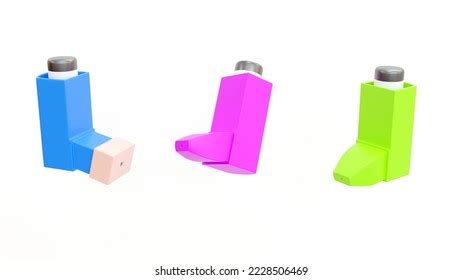 Asthma Inhaler Isolated On White Background Stock Illustration