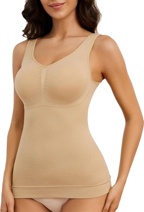 Betaven Slimming Shapewear Tank Tops For Women With Built In Bra Tummy