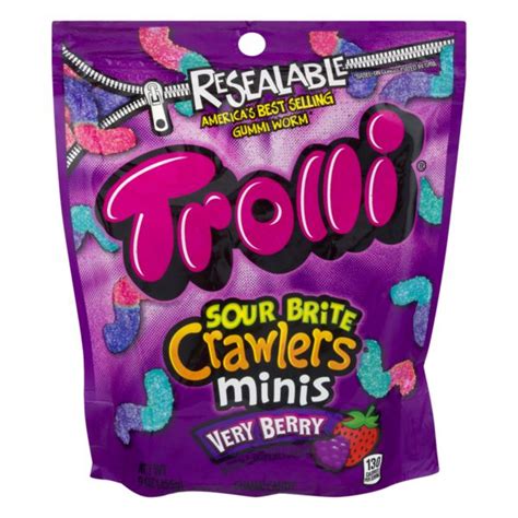 Trolli Sour Brite Crawlers Minis Very Berry Obx Grocery Stockers