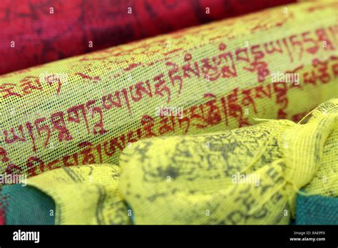 Translation The Colorful Tibetan Nepal Buddhism Prayer Flags It Has