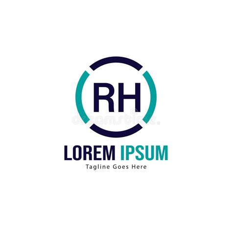 Initial RH Logo Template With Modern Frame Minimalist RH Letter Logo