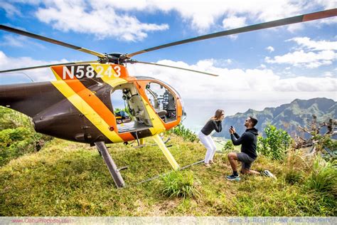 Oahu Helicopter Proposal On The Scenic Landing In Kualoa Ranch