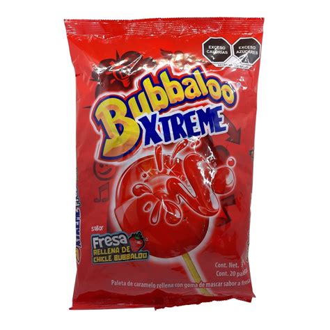 Paleta Bubbaloo Xtreme Fresa 20 Pz 332 G Shopee México