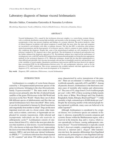 (PDF) Laboratory diagnosis of human Visceral Leishmaniasis