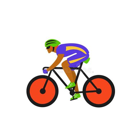 Man Race Cyclist Riding Bike Vector Stock Vector Illustration Of