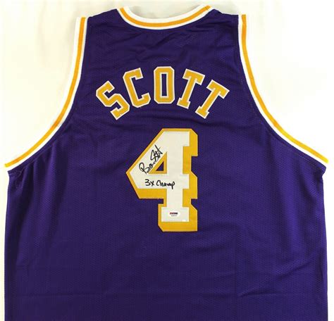 Byron Scott Signed Lakers Jersey Inscribed "3x Champ" (PSA COA) at ...