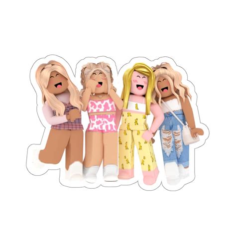 4 Girl Roblox Sticker Girl Roblox Birthday Party T Girl Etsy