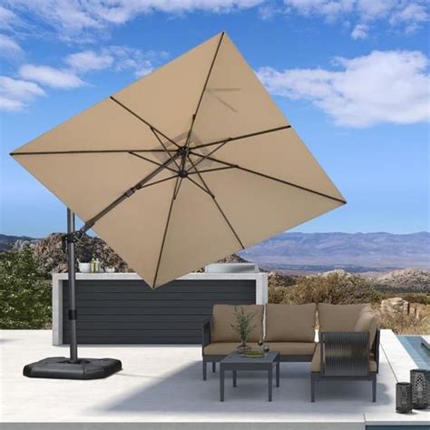 Parasol Déporté Inclinable Gauche Droite 2 7 X 2 7 M Carré Parasol De