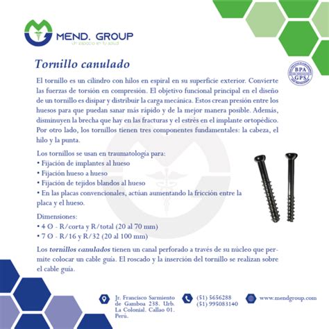 Tornillo Canulado Mend Group