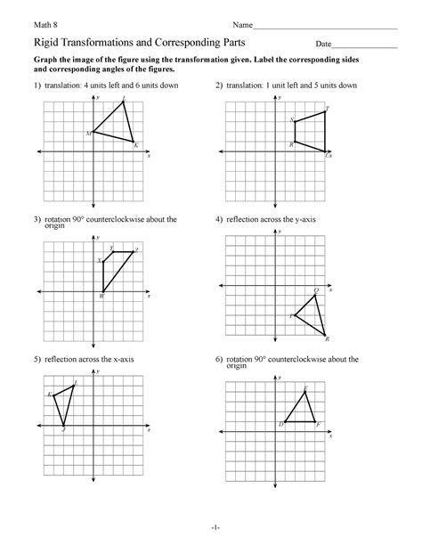 Geometry Worksheets | Transformations Worksheets - Worksheets Library