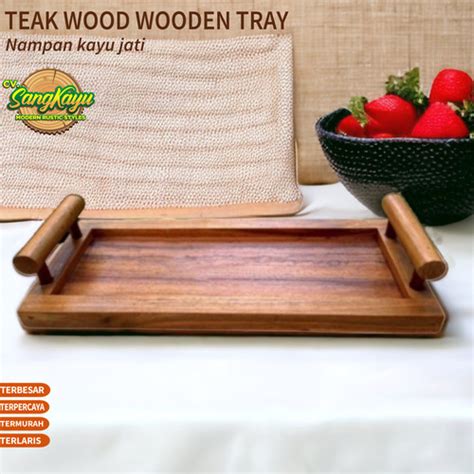 Jual Nampan Kayu Jati Premium Teak Wood X X Cm Wooden Tray Nampan