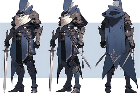 Premium Ai Image 2d Anime Character Concept Art Turnaround Sheet