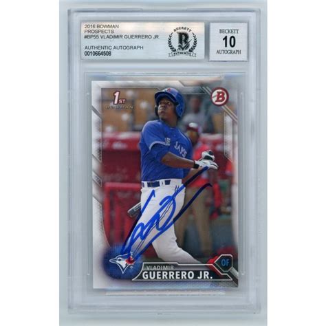 Vladimir Guerrero Jr Bowman Prospects Autograph Rookie Rc Card