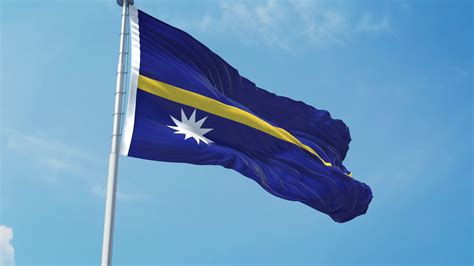 Nauru Realistic Flag Stock Motion Graphics SBV-348786021 - Storyblocks