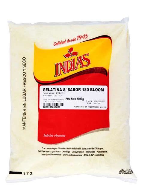 Gelatina S Sabor 180 Bloom Indias