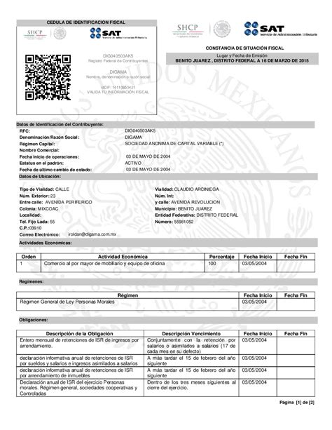 Pdf P Gina De Cedula De Identificacion Fiscal Mate Nq D