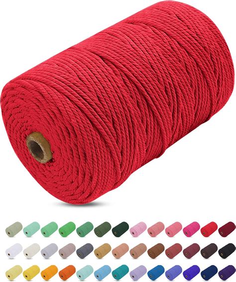 Uiopa Corda Macrame 3mm X 200m Filo Macrame Cordoncino Cotone Naturale