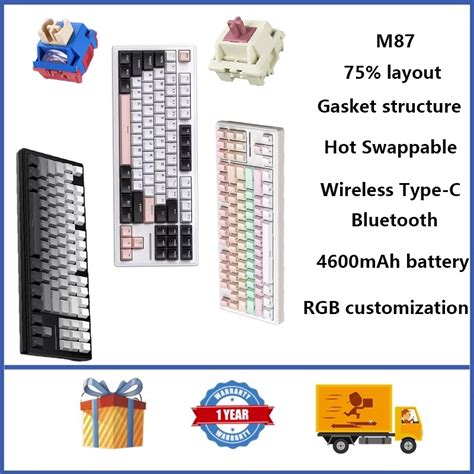 XINMENG M87 87% Wireless Mechanical Keyboard With Gasket Structure Hot Swappable RGB Custom ...