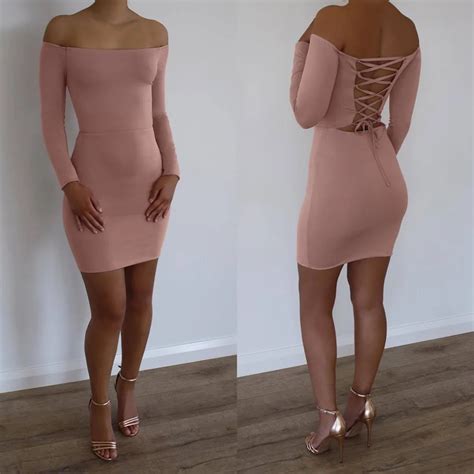 New Fashion Women Off The Shoulder Bandage Bodycon Mini Dresses Lady Sexy Party Hollow Out Night