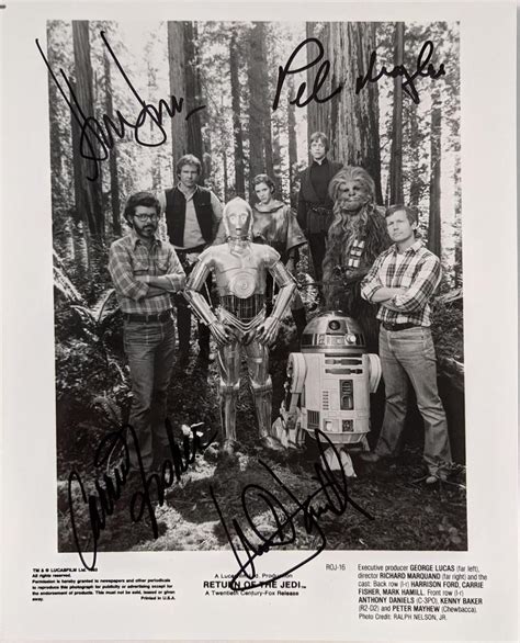 Bid Now Star Wars Return Of The Jedi Cast Signed Photo December 6