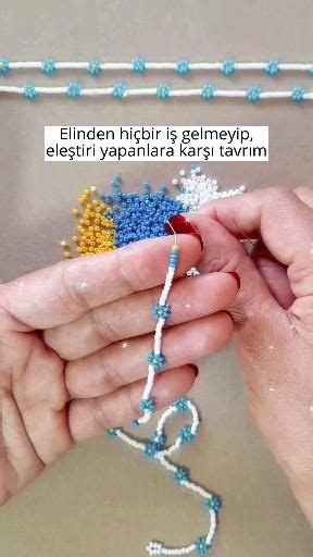 Mavi boncuk gözlük aparatı Diy jewelry videos Beaded accessories