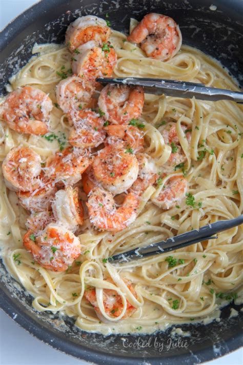 Creamy Shrimp Alfredo Pasta Video Cooked By Julie