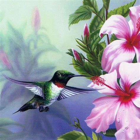 Hummingbird Flower Painting at PaintingValley.com | Explore collection ...