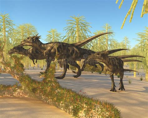 Diplodocus Dinosaur Full Skeleton Photo Realistc Rendering Perspective View Stock Illustration