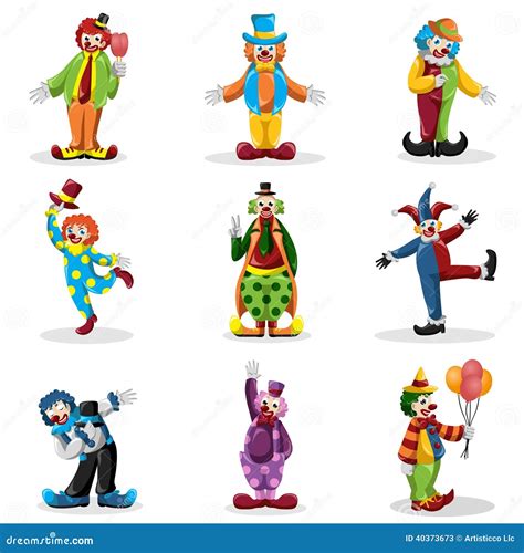 Clown Icons Stock Vector Image 40373673