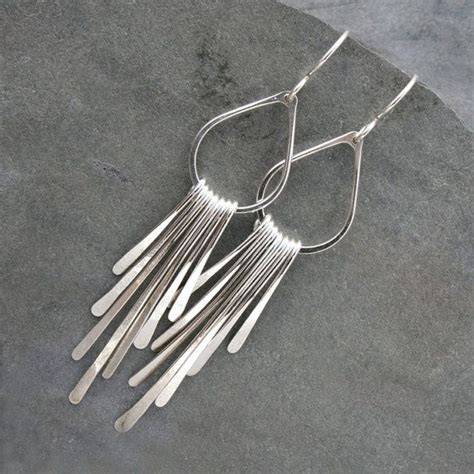 Falling Rain Sterling Silver Earrings Fringe By Kiraferrer On Etsy