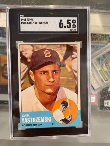 1963 TOPPS 115 CARL YASTRZEMSKI BOSTON RED SOX BASEBALL CARD SGC 6 5