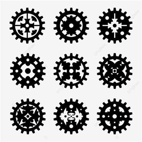 Gears Cogwheel Vector Art Png Machine Gear Wheel Cogwheel Set