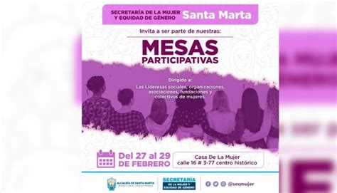 Secretaría de la Mujer invita a participar de las Mesas Participativas