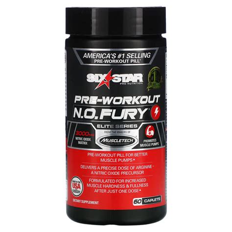 Six Star Elite Series Pre Workout N O Fury Caplets Probuilder