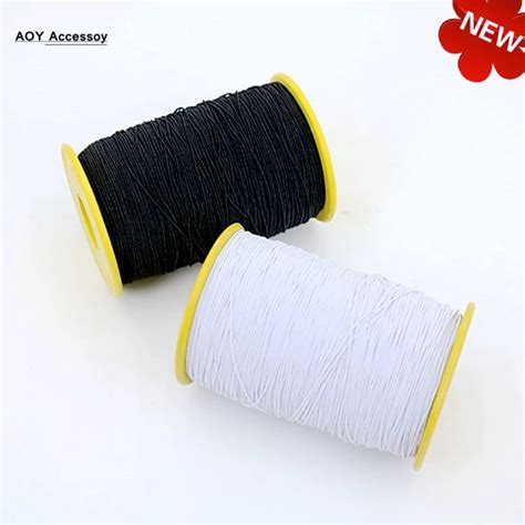 05mm Elastic Band Beading Cord Thread Black White Stretch Rope For